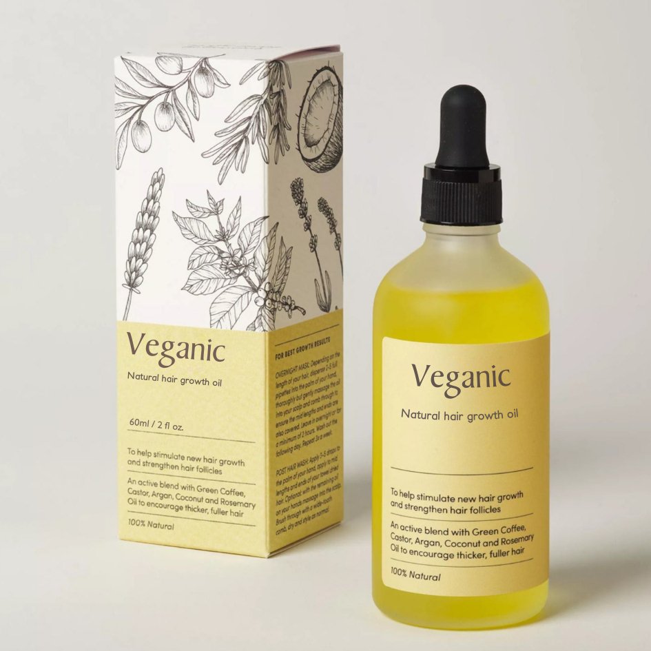 Veganic Hair Growth Oil with Dropper for Scalp and All Hair Types