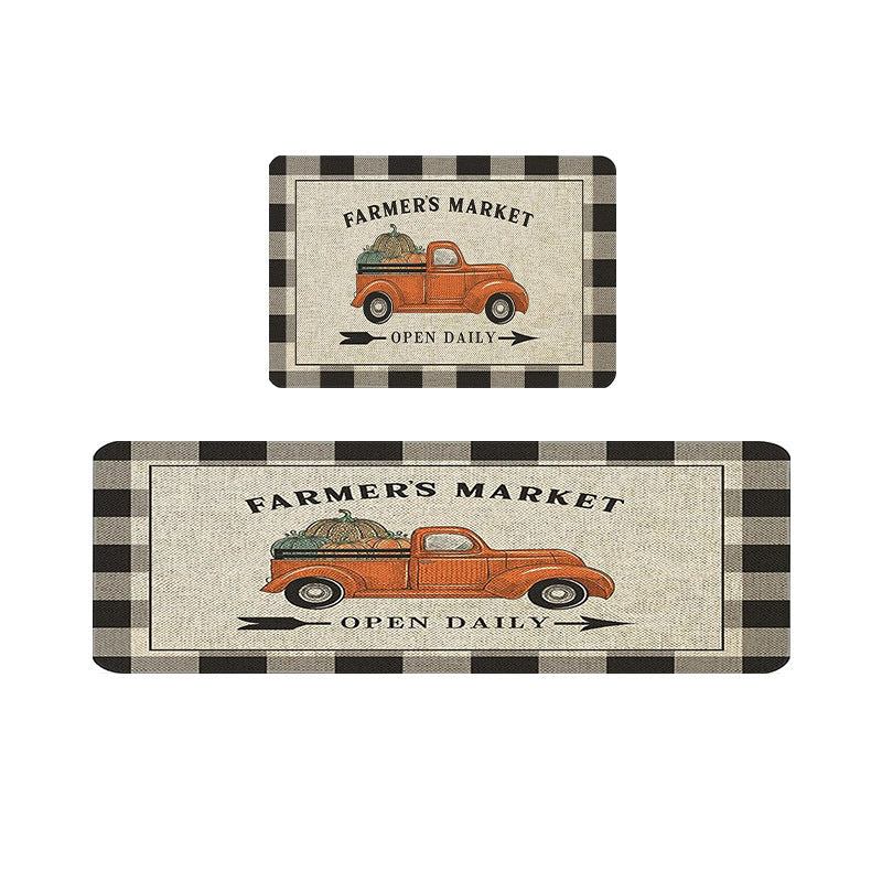 Vintage Farmer's Market-Themed Floor Mat | Thrascher