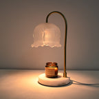 Vintage-Glass-Bell-Shade Marble-Base Table Lamp | Thrascher