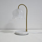 Vintage-Glass-Bell-Shade Marble-Base Table Lamp | Thrascher