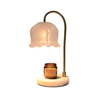 Vintage-Glass-Bell-Shade Marble-Base Table Lamp | Thrascher