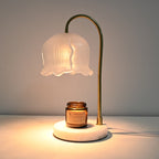 Vintage-Glass-Bell-Shade Marble-Base Table Lamp | Thrascher