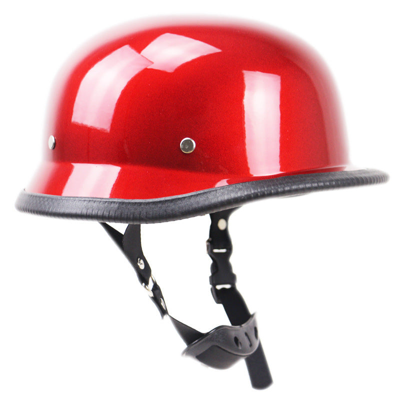Vintage Half-Helmet Motorcycle Headgear, Adjustable Straps and Padded Interior, view 4