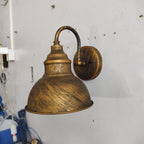 Vintage Industrial Worn Metal Wall Lamp with Curved Arms | Thrascher