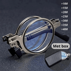 Compact Folding Reading Glasses with Metal Frame, +1 to +4 Strength