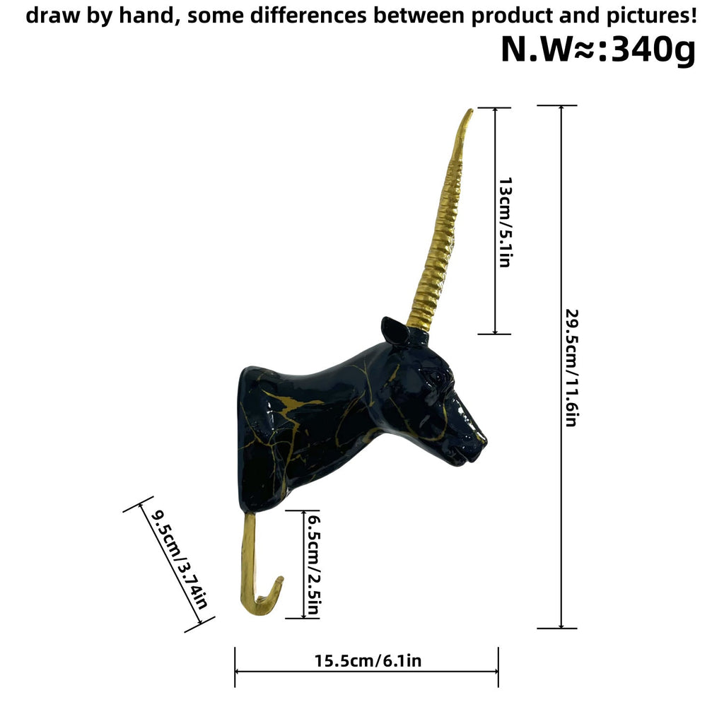 Wall Hook in the Form of a Stylized Unicorn | Thrascher