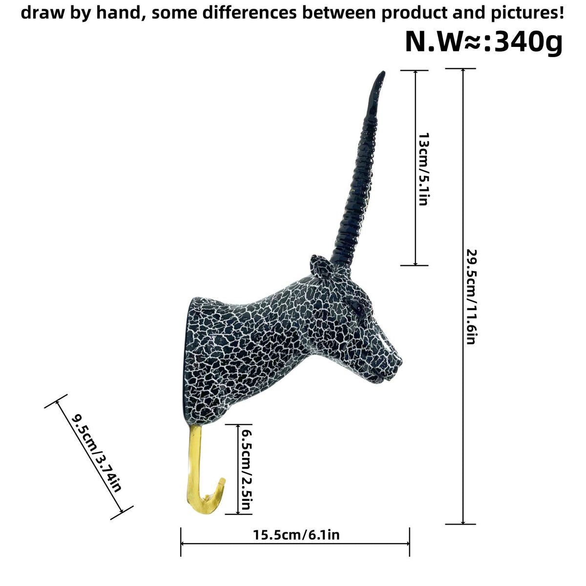 Wall Hook in the Form of a Stylized Unicorn | Thrascher