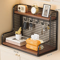 Wall-Mounted Double Shelf Organizer with Hooks | Thrascher