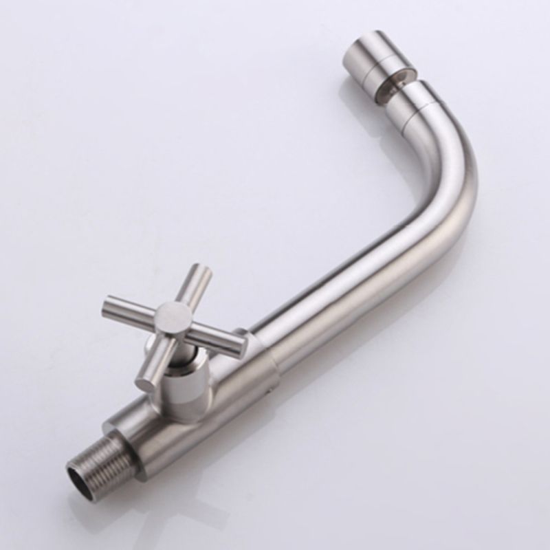Wall-Mounted Stainless Steel Bathroom Faucet with Swivel Spout, 15 cm, view 10