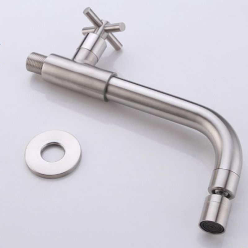 Wall-Mounted Stainless Steel Bathroom Faucet with Swivel Spout, 15 cm, view 15