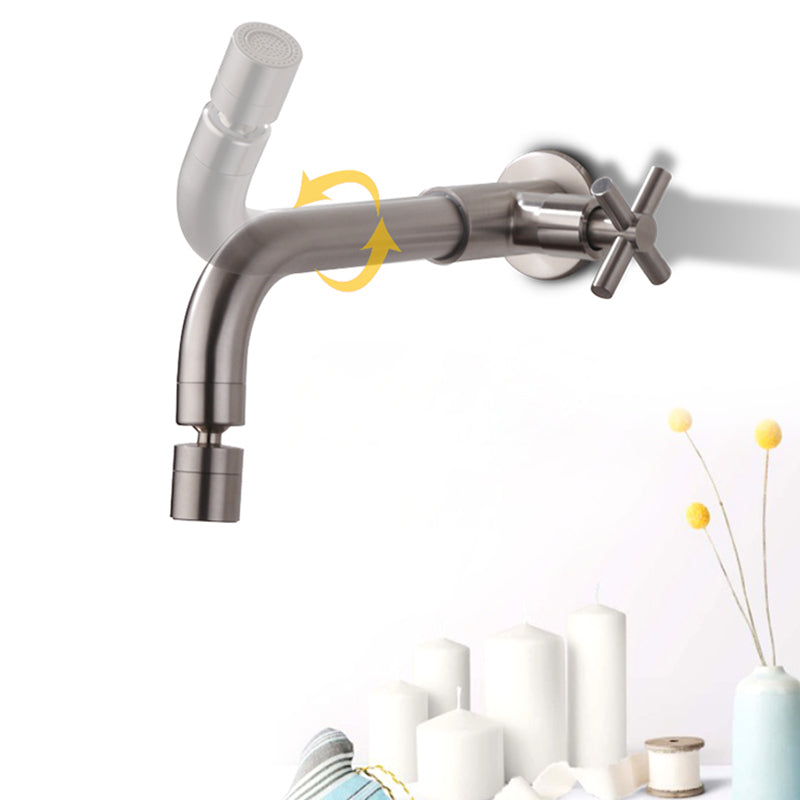 Wall-Mounted Stainless Steel Bathroom Faucet with Swivel Spout, 15 cm, view 16