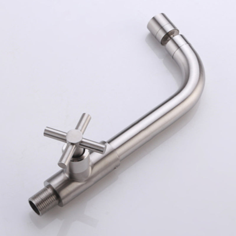 Wall-Mounted Stainless Steel Bathroom Faucet with Swivel Spout, 15 cm, view 18