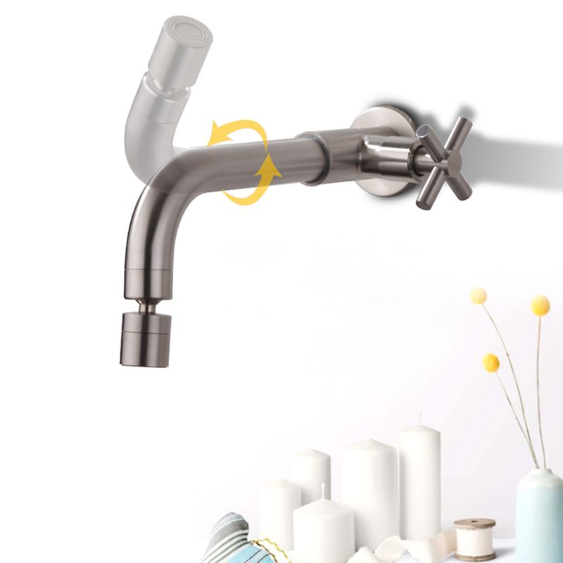 Wall-Mounted Stainless Steel Bathroom Faucet with Swivel Spout, 15 cm, view 21