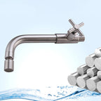 Wall-Mounted Stainless Steel Bathroom Faucet with Swivel Spout, 15 cm, view 24