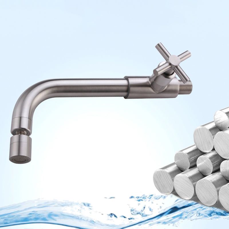 Wall-Mounted Stainless Steel Bathroom Faucet with Swivel Spout, 15 cm, view 24