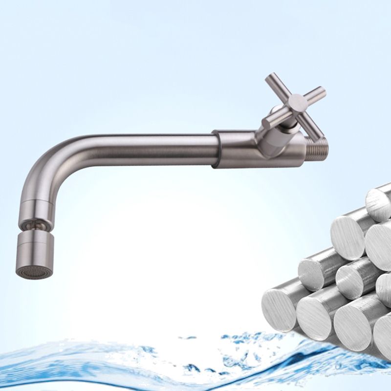 Wall-Mounted Stainless Steel Bathroom Faucet with Swivel Spout, 15 cm, view 5