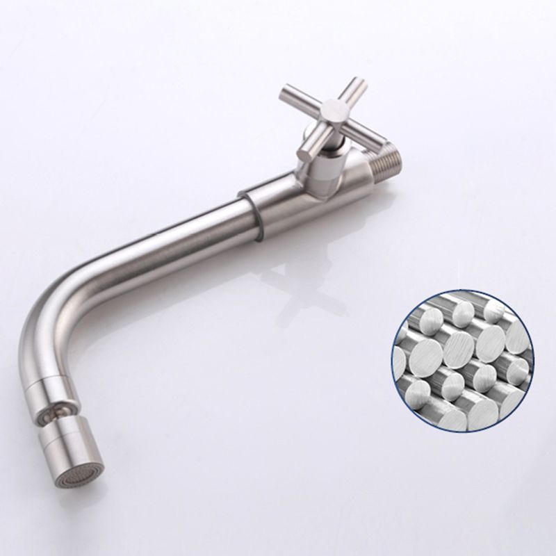 Wall-Mounted Stainless Steel Bathroom Faucet with Swivel Spout, 15 cm, view 6