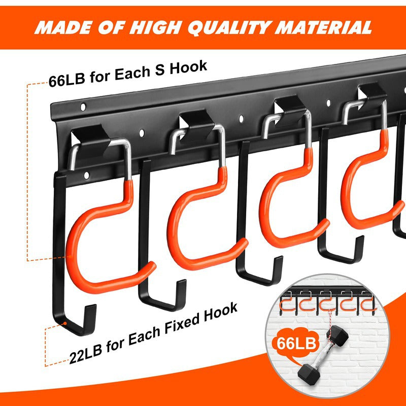 Wall-Mounted Tool Holder for Shovels, Hammers and Screwdrivers, view 2
