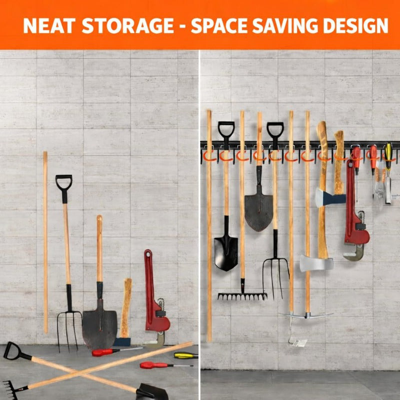 Wall-Mounted Tool Holder for Shovels, Hammers and Screwdrivers, view 4