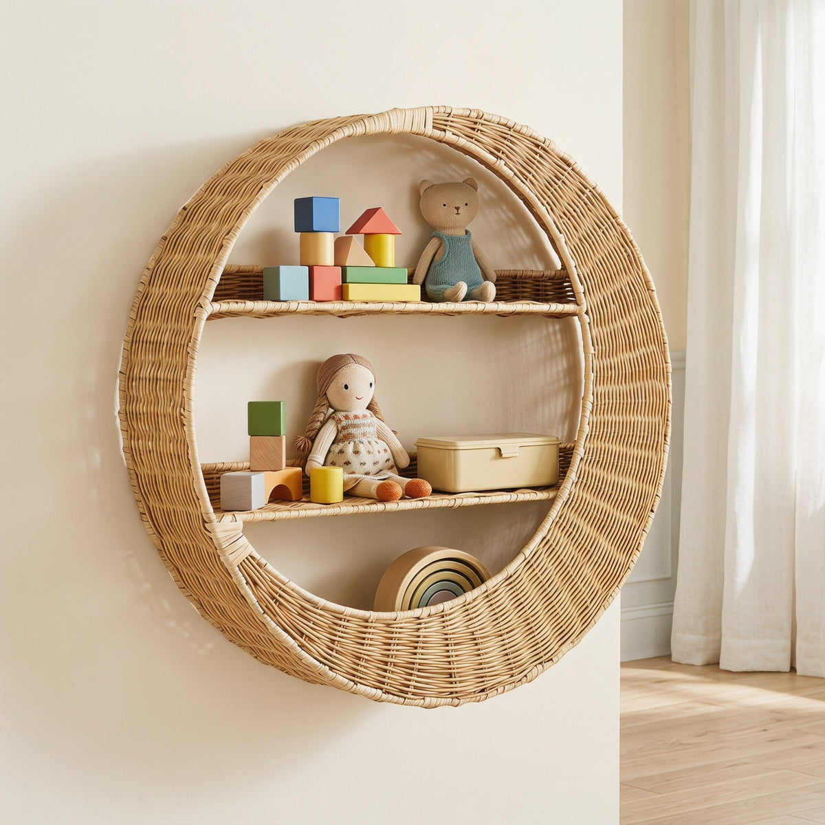 Wall Shelf made of Handcrafted Willow Material | Thrascher