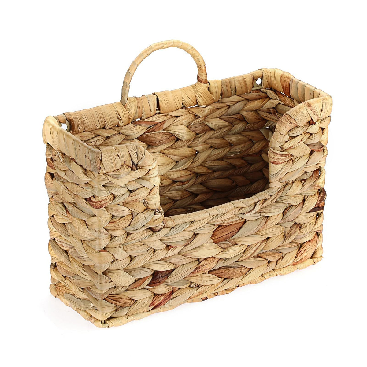 Wall Shelf made of Untreated Wood with Rattan Inserts | Thrascher