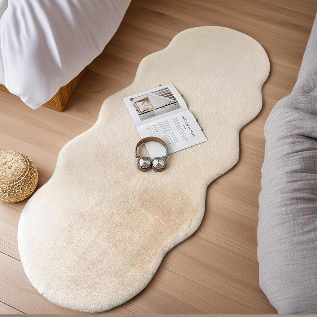 Washable Plush Polyester Area Rug with Non-Slip Backing for Indoor Rooms, view 3