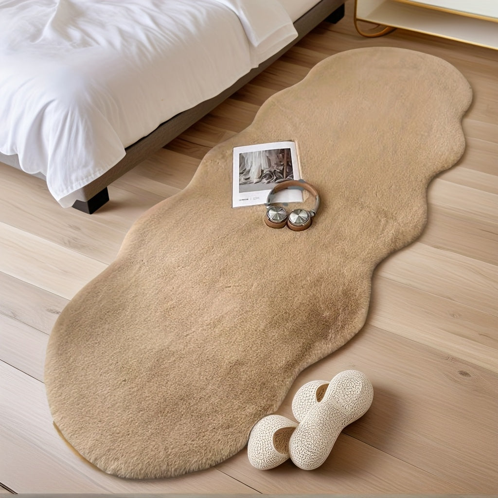 Washable Plush Polyester Area Rug with Non-Slip Backing for Indoor Rooms, view 5