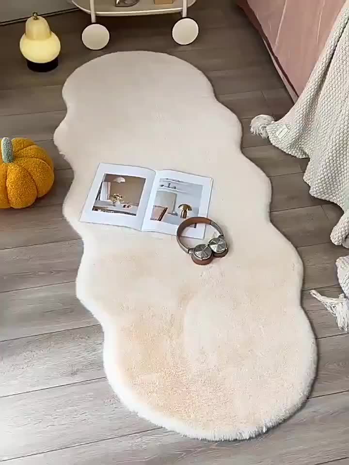 Washable Plush Polyester Area Rug with Non-Slip Backing for Indoor Rooms, view 6
