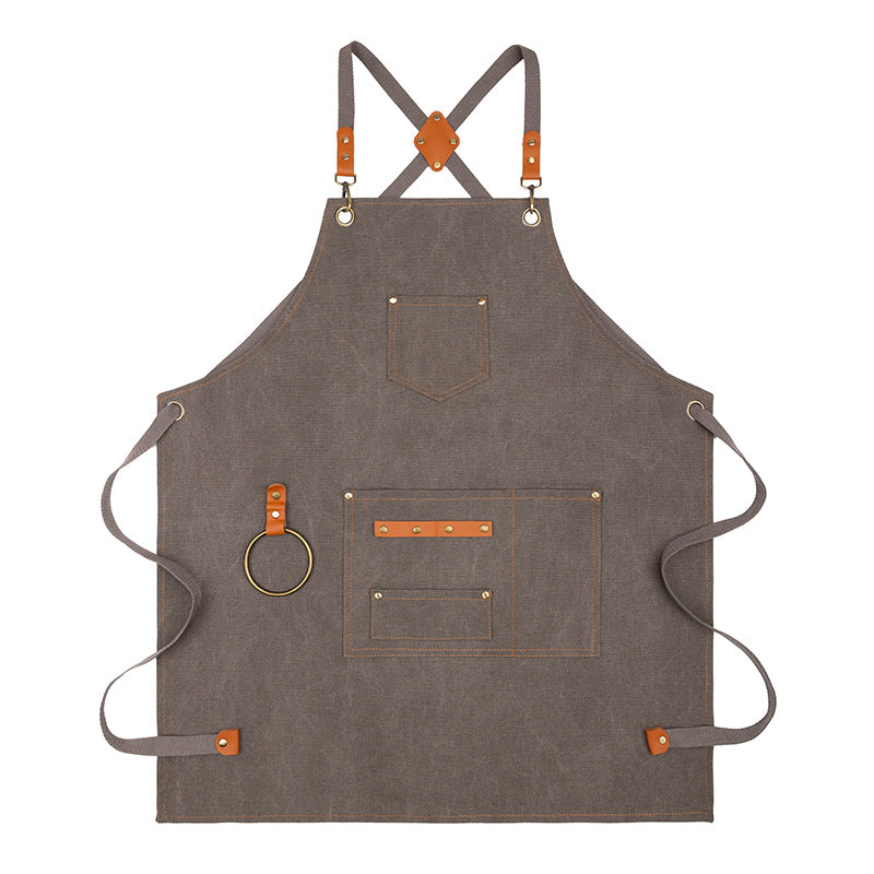 Waterproof Polyester-Cotton Canvas Sleeveless Apron, One Size, view 5