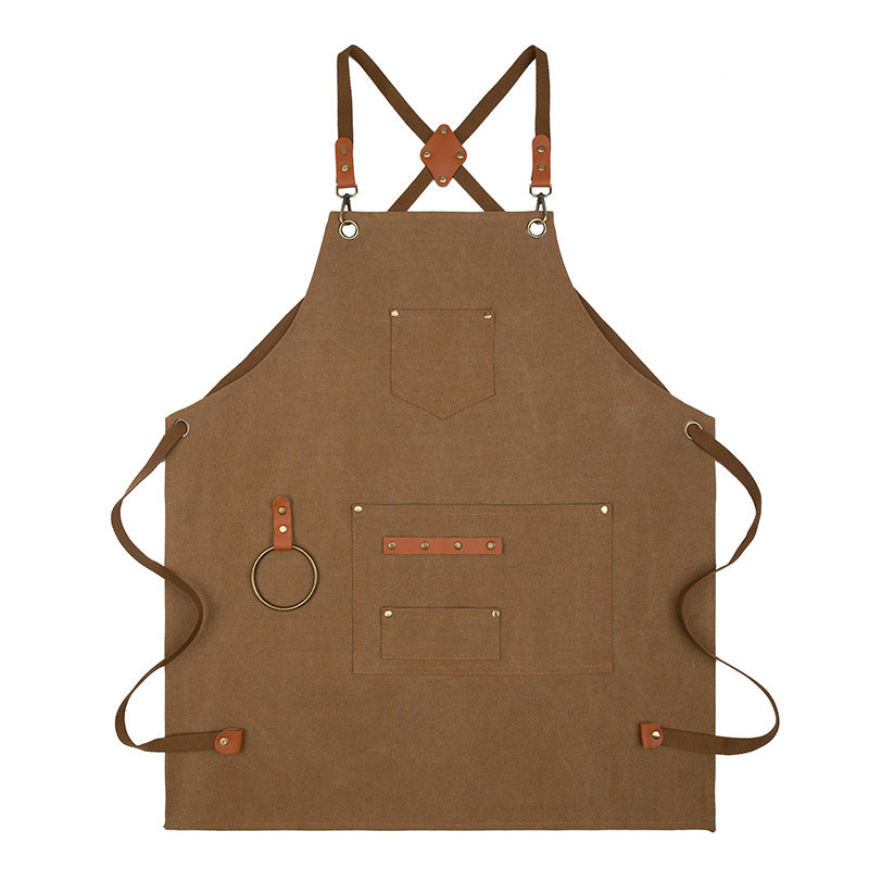 Waterproof Polyester-Cotton Canvas Sleeveless Apron, One Size, view 6
