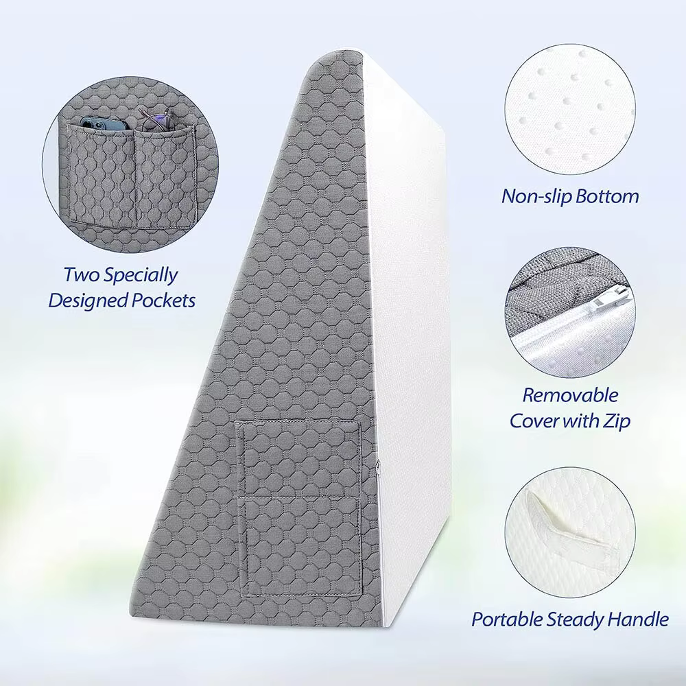 Wedge Pillow for Sleeping, High-Density Foam with Removable Washable Cover, view 6