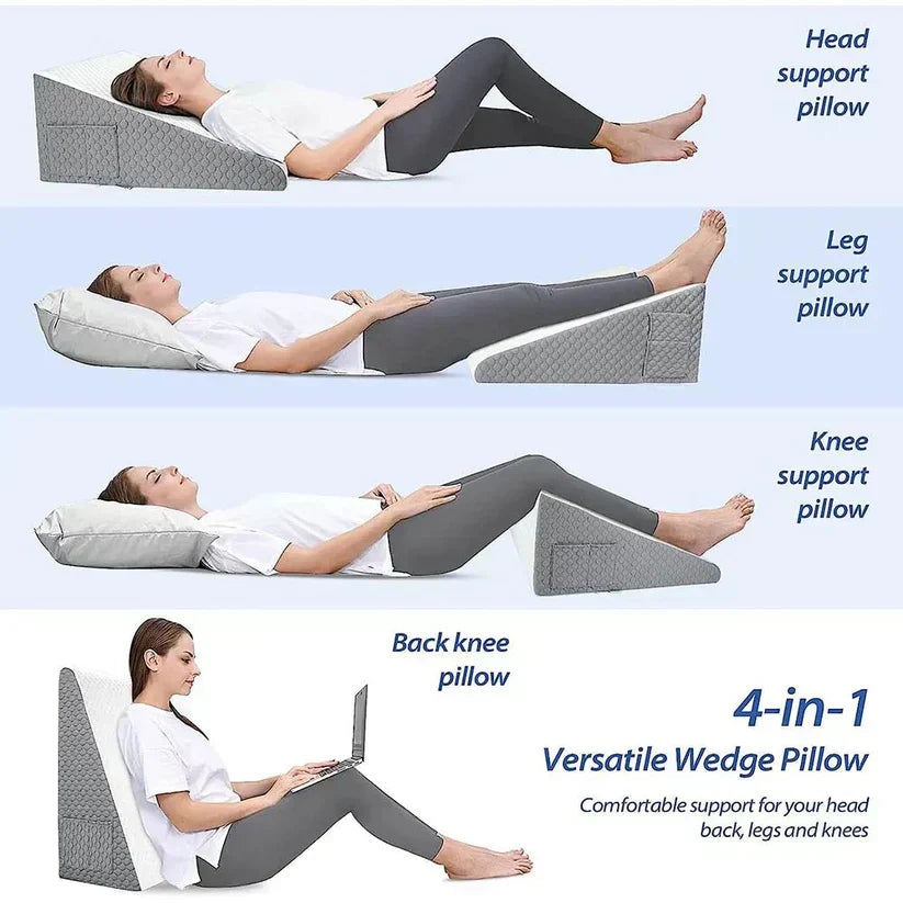 Wedge Pillow for Sleeping, High-Density Foam with Removable Washable Cover, view 7