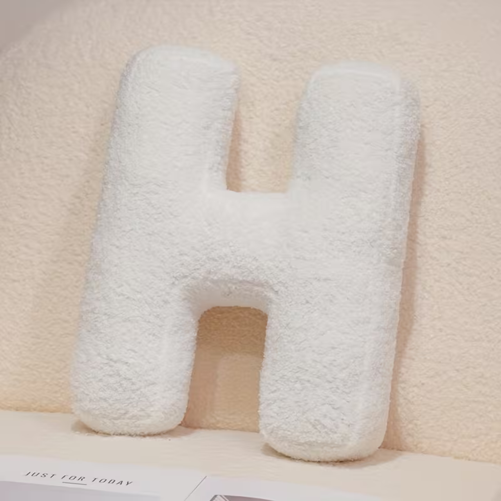 White Polyester Letter Decorative Pillow with PP Cotton Filling, view 18