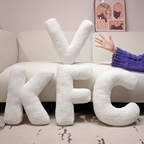 White Polyester Letter Decorative Pillow with PP Cotton Filling, view 3