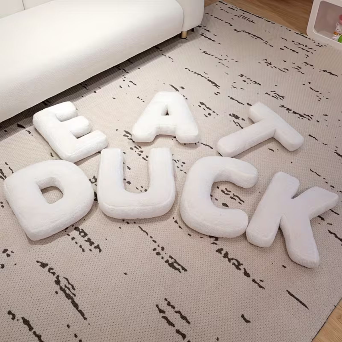 White Polyester Letter Decorative Pillow with PP Cotton Filling, view 7