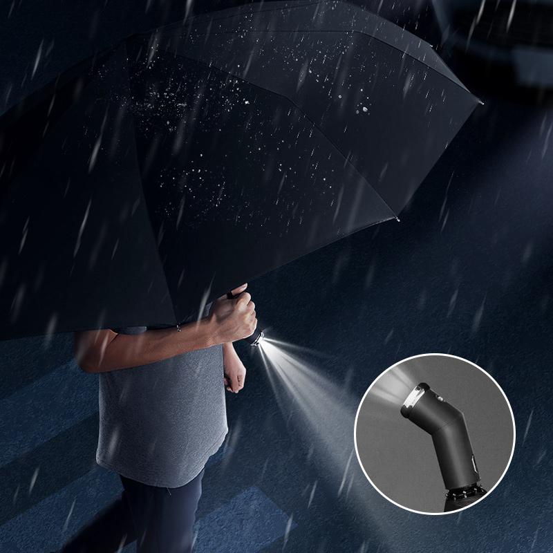 Windproof LED Parasol Umbrella with 10 Ribs and Automatic Opening and Closing, view 2