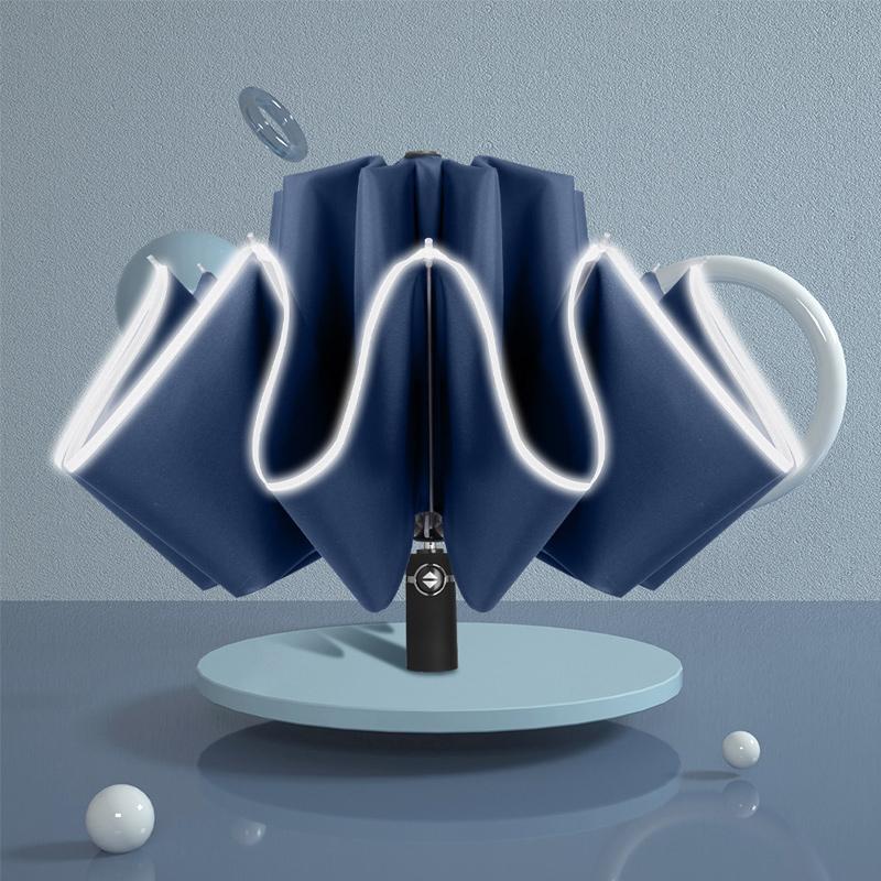 Windproof LED Parasol Umbrella with 10 Ribs and Automatic Opening and Closing, view 4