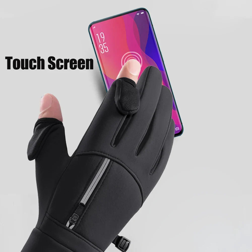 Winter Gloves with Fold-Back Thumb and Index Finger, Polyester + TPU, view 4