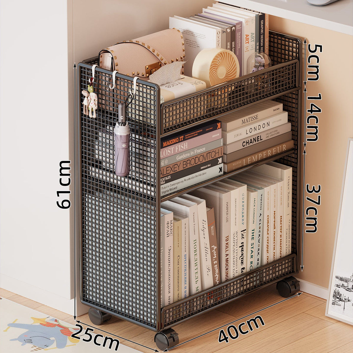 Wire Mesh Bookcase Organizer | Thrascher