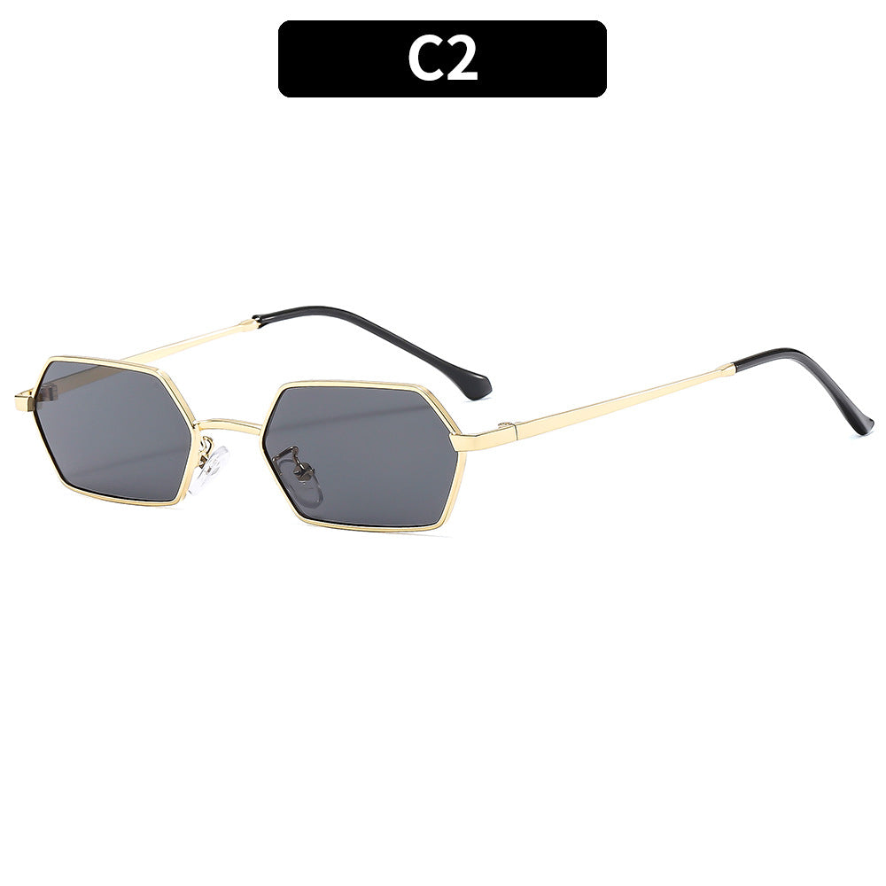 Women's Chic Hexagonal Frame Sunglasses for Beach and Everyday Wear, view 3