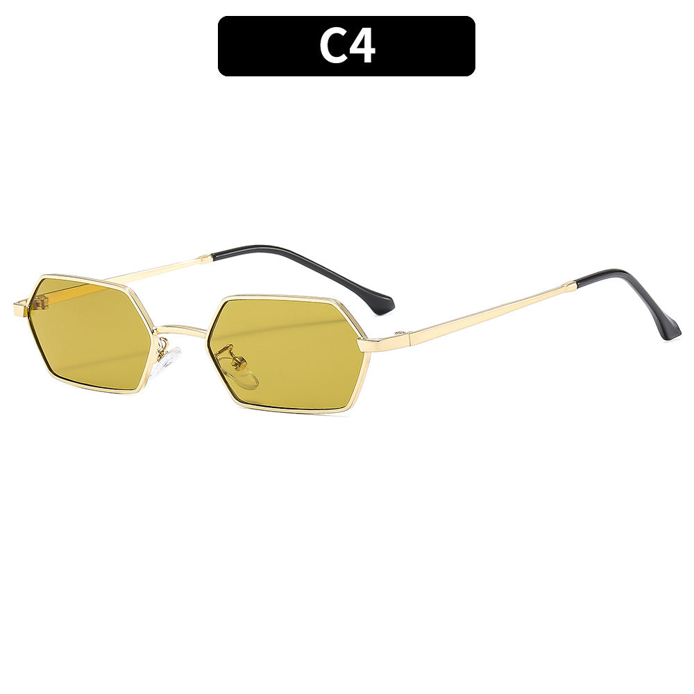 Women's Chic Hexagonal Frame Sunglasses for Beach and Everyday Wear, view 4