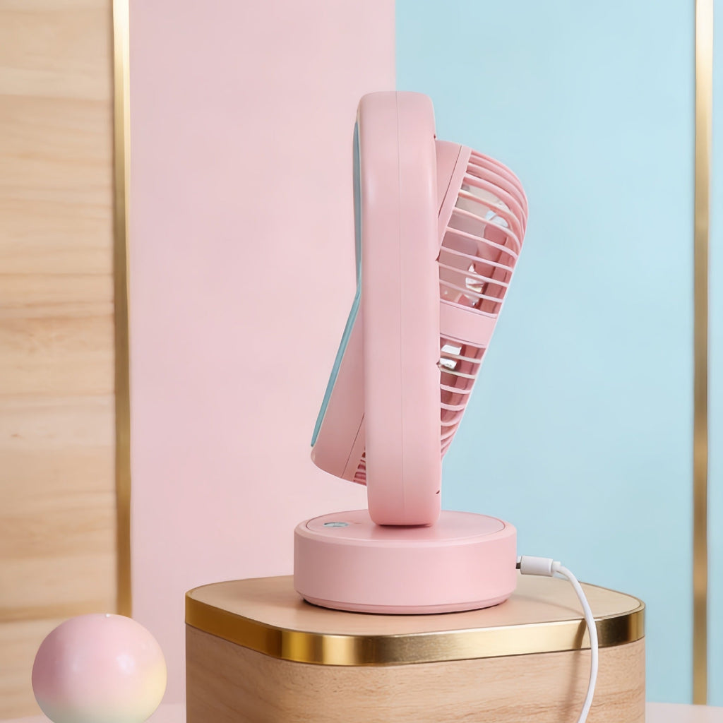 Women's Functional Table Fan with Adjustable Tilt, Compact Lightweight Design