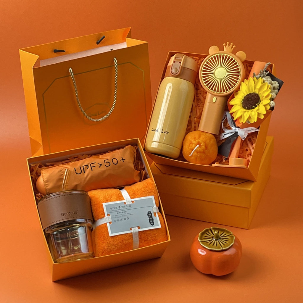 Women's Gift Set with Ceramic Mug, Compact UV Umbrella and Artificial Flowers, view 2