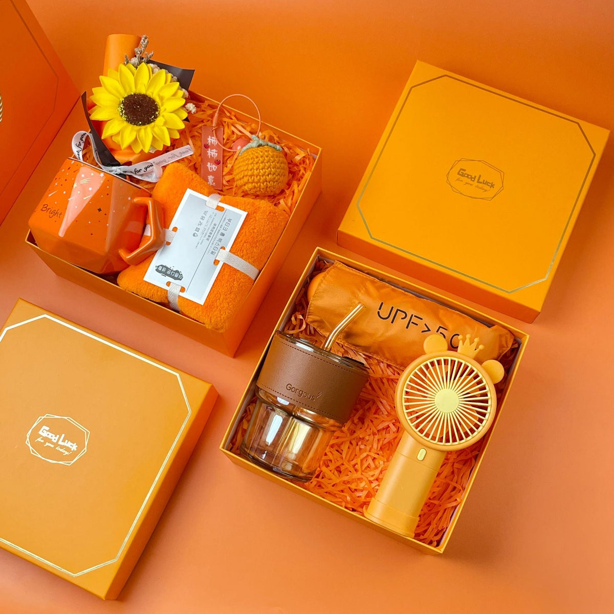 Women's Gift Set with Ceramic Mug, Compact UV Umbrella and Artificial Flowers, view 4