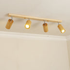 Wood Beam Ceiling Rail with Adjustable Cylinder Spotlights | Thrascher