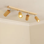 Wood Beam Ceiling Rail with Adjustable Cylinder Spotlights | Thrascher
