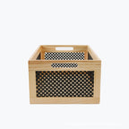 Wood Storage Box with Decorative Mesh Elements | Thrascher