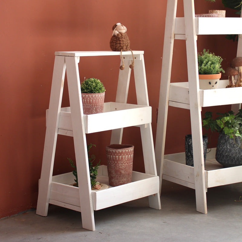 Wooden Shelf Gray White | Thrascher