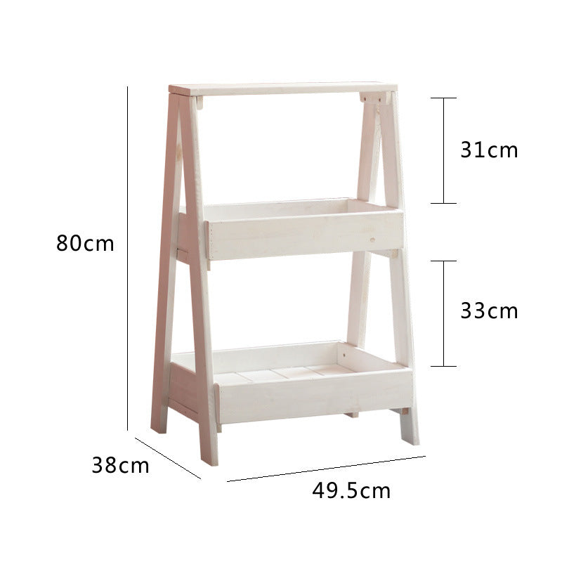 Wooden Shelf Gray White | Thrascher