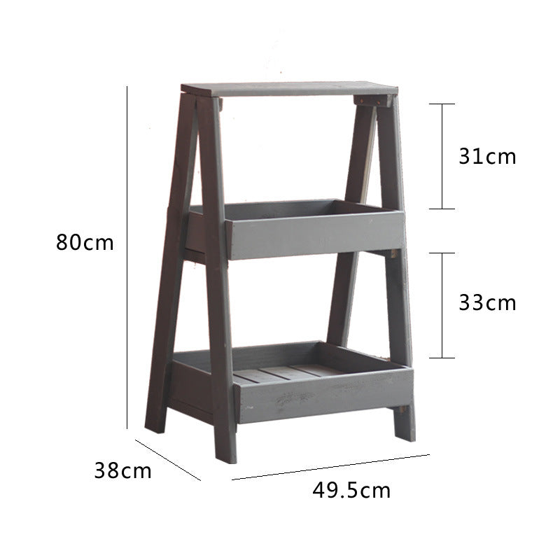 Wooden Shelf Gray White | Thrascher
